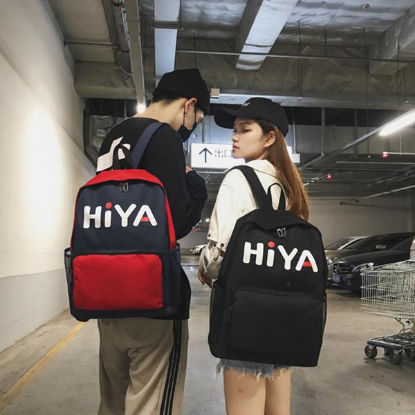 new Oxford cloth color contrast backpack fashion sports letters printed men's and women's outdoor leisure backpack