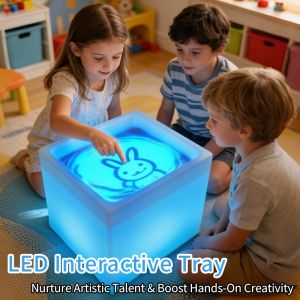 LED Sensory Play Tray for Kids Square Light Activity Table Montessori Learning Toy