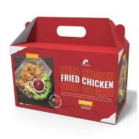 Boîtes de poulet frit en papier kraft personnalisées - Emballage écologique à emporter avec poignée