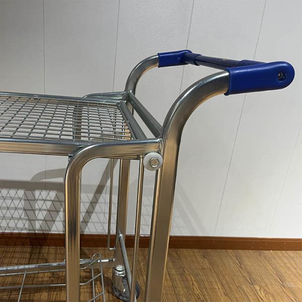 Transport Housekeeping Trolleys Tally Of Cargo Lightweight Folding Heavy Duty Warehouse Trolley With Five-inch Pu Wheels