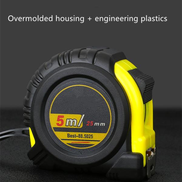 5m épaissie 19mm bande d'acier réglateur avec réglateur de compteur en caoutchouc enveloppé