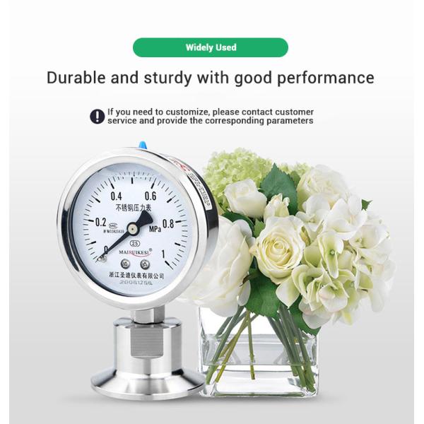 CE Certified 2.5% Precision Customized Clamp Diaphragm Pressure Gauge for Manufacture