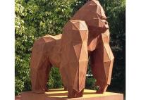 Vida - tamanho Rusty Corten Steel Gorilla Sculpture para a decoração exterior