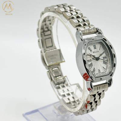 Relógio de cintura de aço inoxidável minimalista elegante relógio de quartzo prata impermeável relógio
