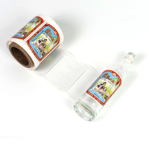 Logo Printing Coated Paper Adhesive Label Personalized Glass Bottle Clear Sticker Printing on Roll