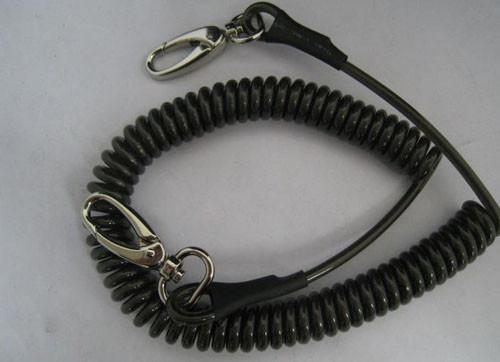 Colorful Plastic safe string holder coiled lanyard tether with heavy duty hooks