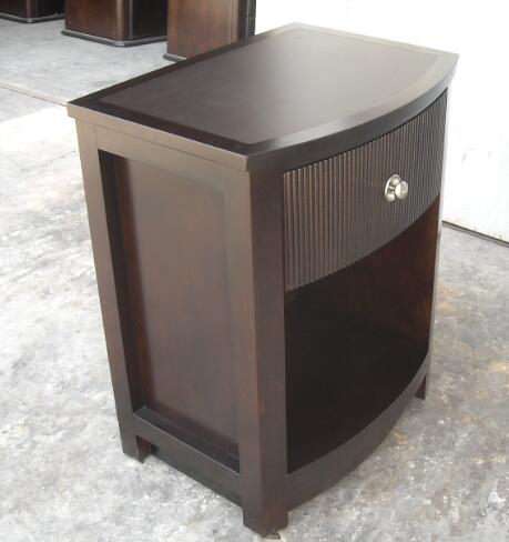 MDF Board Bedroom Furniture Bedside Tables , Side Mounted Tall Night Stand