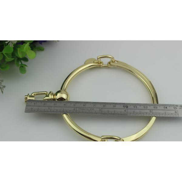 DIY Zinc alloy 90 mm light gold leather metal o ring handle for handbag