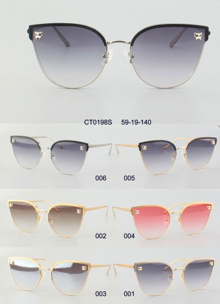 6 óculos de sol do quadro do metal de Cat Eye 59mm das mulheres das cores