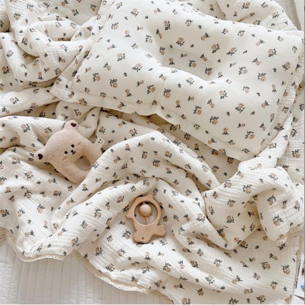 Сверхмягкий дышащий цветочный муслин детская кроватка компост и одеяло хлопчатобумажное легкое