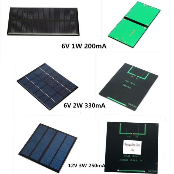 Waterproof 5v 6v 12v 0.5w 1w 2w 3w Mini Solar Panels