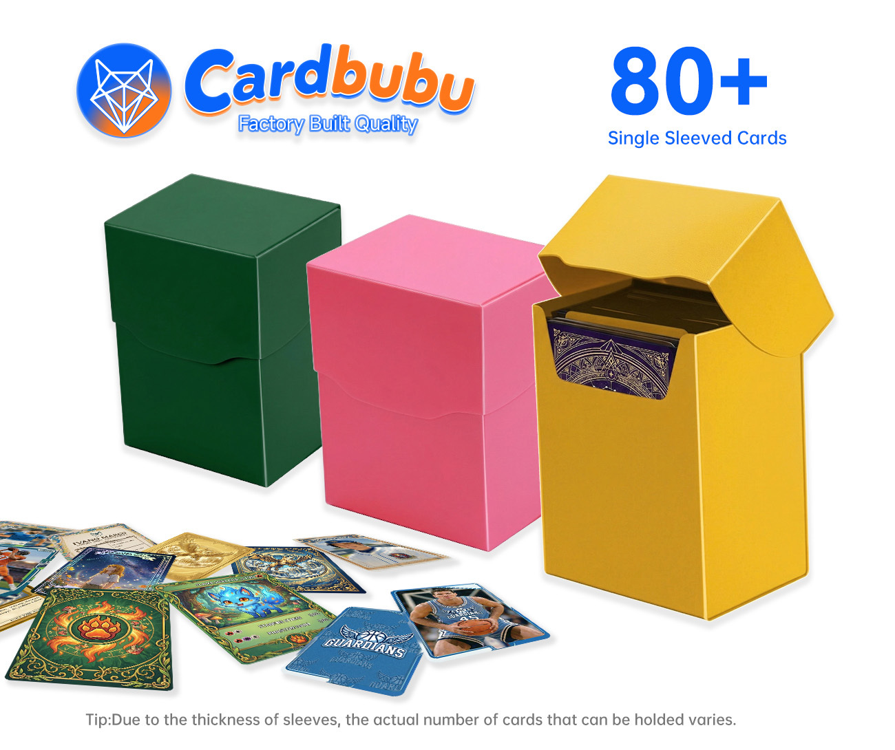 Trading Cards Commander Deck Box Yellow Snap Lock Graded Card Display Case