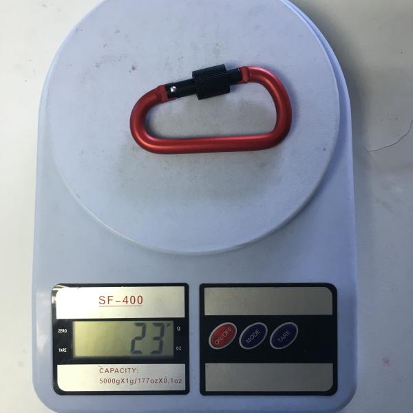 Locking Carabiner hookAluminum Snap Hook Screw Carabiner Aluminum Carabiner  D Clip D Shape Buckle Spring Snap Key Chain