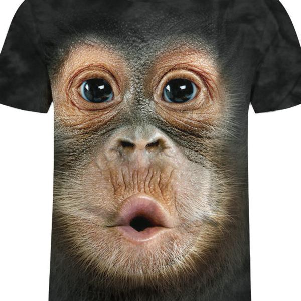 Animal Printing 3D Fashionable Mens T Shirts O Neck With Breathable Fabric