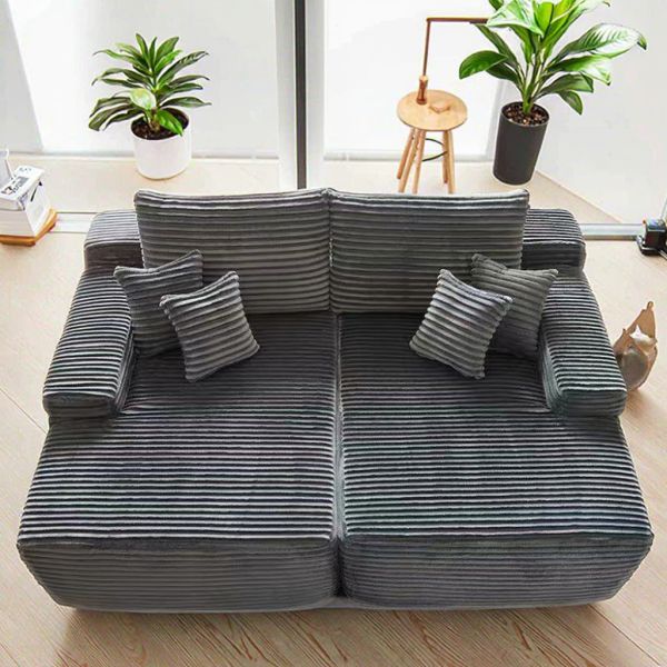 Living Room Modular Sectional Corduroy Sofa Bed Plush Vacuum-Packed Compressed Sofa Couch Frameless Sofa for Apartment Villa
