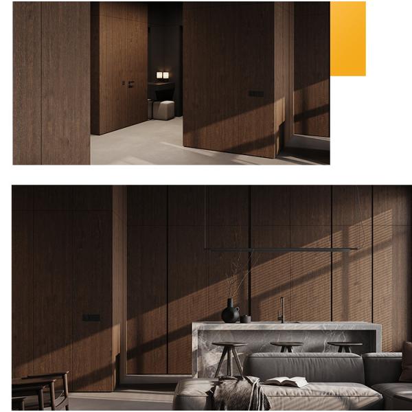 Carbon Crystal Bamboo Charcoal Wood Veneer Wood Grain Wall Panels Mould Proof