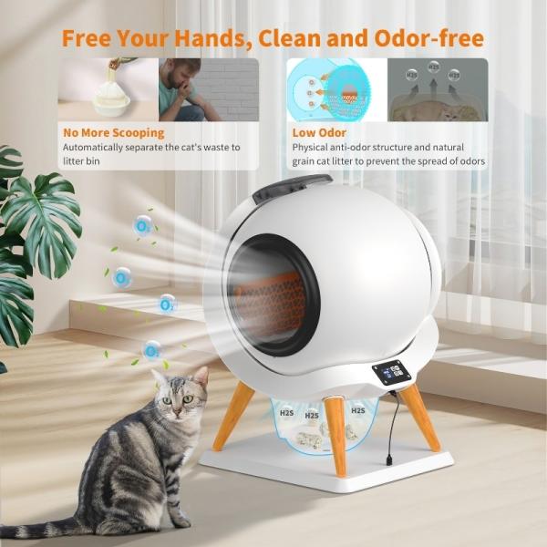Multi Cats APP Control Self-Cleaning Cat Litter Box Suitable for Dogs Cats Small Animals