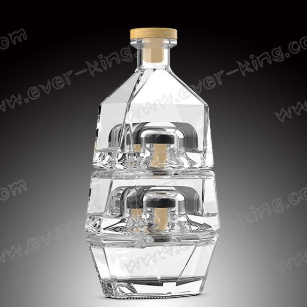 Polygonous формирует мини ясные стеклянные бутылки ликера 250 mL