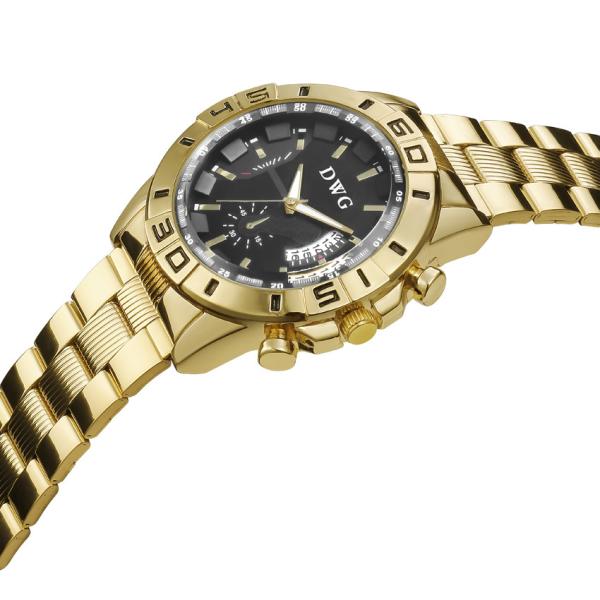 Chronograph Mens Quartz Watch SS Strap 42mm Case Calendar Wrist Watch