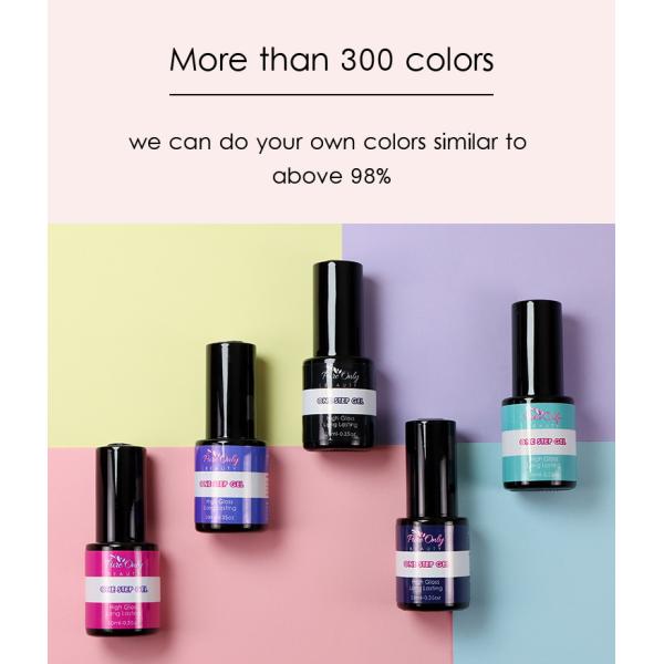 Vernis à ongles gel 1 étape organique service personnalisé, certifié CPSR, 48 couleurs, volume 10 ml