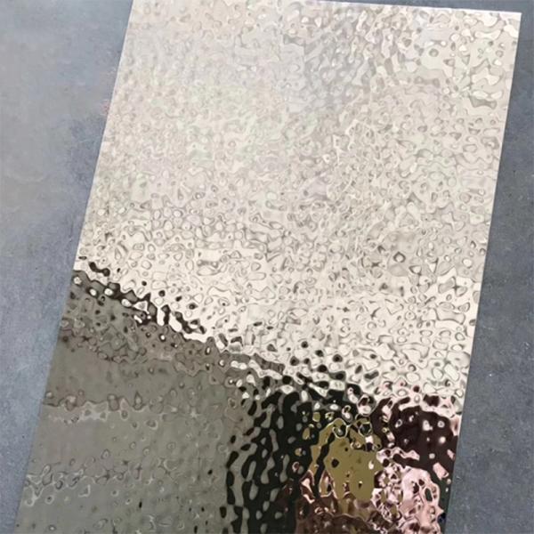 1000mm SS201 430 304 Wall Panel Water Ripple Hammered Stainless Steel Sheet