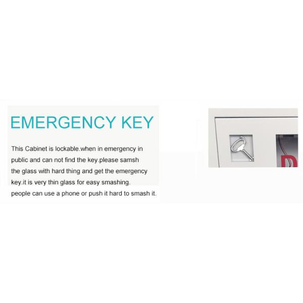 Всеобщий крытый белый металл потревожил шкаф стены дефибриллятора AED