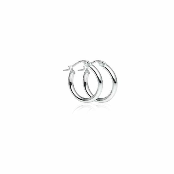 OEM ODM 925 Sterling Silver High Polished Round-Tube Click-Top Hoop Earrings For Women
