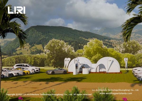 Double Layers 190T polyester Hexadome Tent Combines Open And Closed Forms