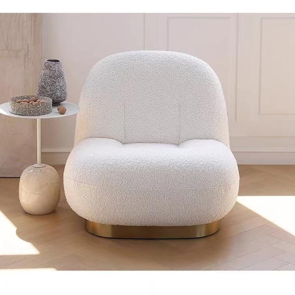 Lamb Velvet Lazy Floor Sofa Chair Chubby Lounge Chair  Unique  Comfortable