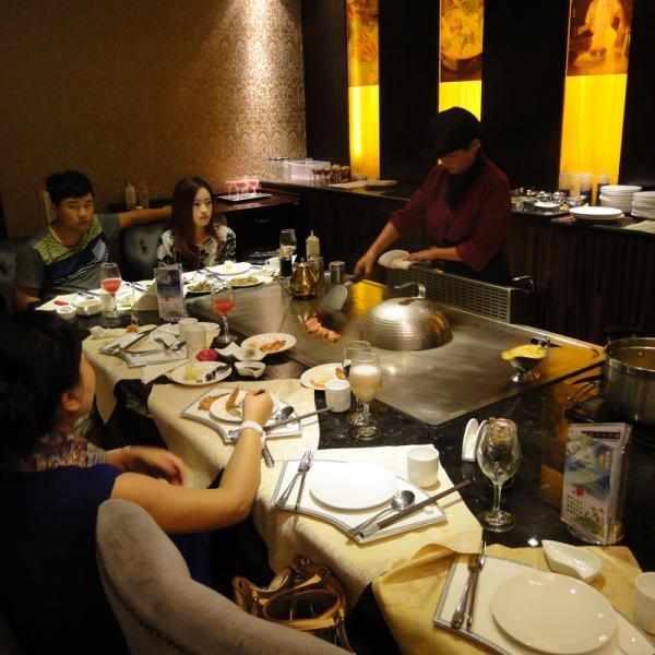 380V Stainless Steel Teppanyaki Grill Table for Restaurants