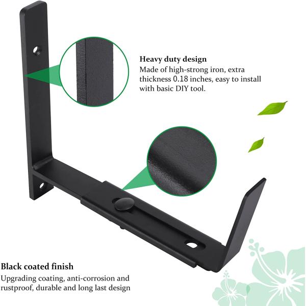 Чёрный порошок покрытый цветочной коробкой держатель тяжелой работы плантатор коробки крепление для установки на стену