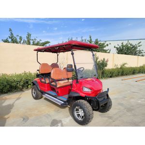 Red 4-Seater Electric Golf Cart with Optional Off-Road Tires Customizable LOGO CE Certification and Two- 1100kg Rated Load