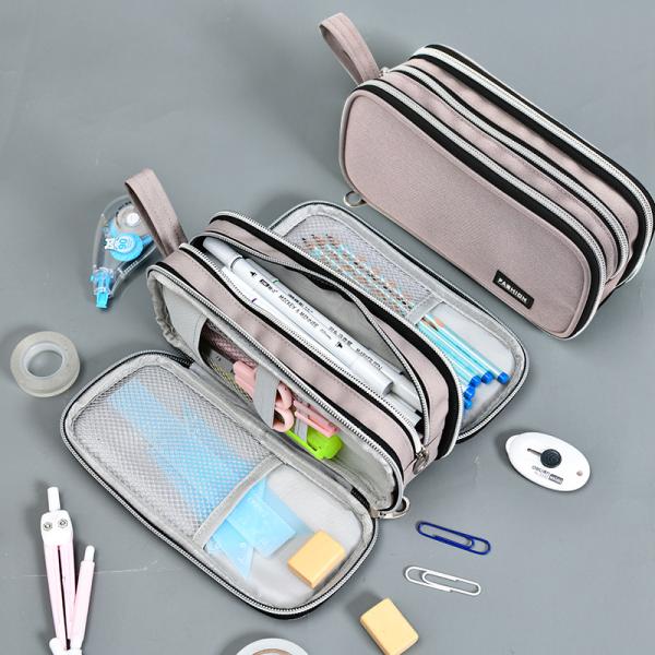 Large Capacity School Pencil Case Customized Canvas Pencil Bag with Colorful Pattern