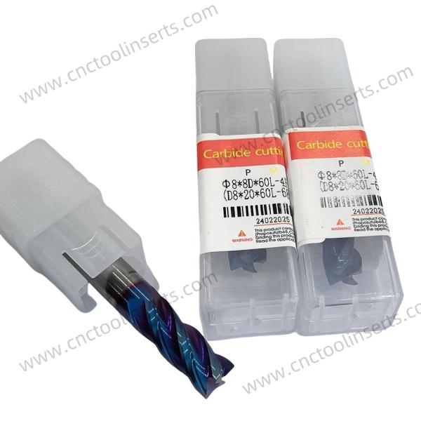 End Mill，CNC Insert, PVD Coating, Model D8*20*60L-68°,Machining of Planes, Steps, Grooves, and Contoured Surfaces​