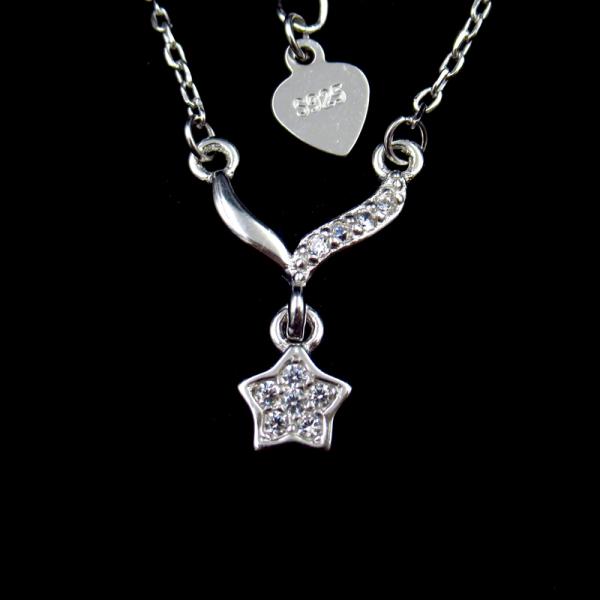 Hexagon Shape Pearl Necklace Jewelry Plating Rhodium Real 925 Silver