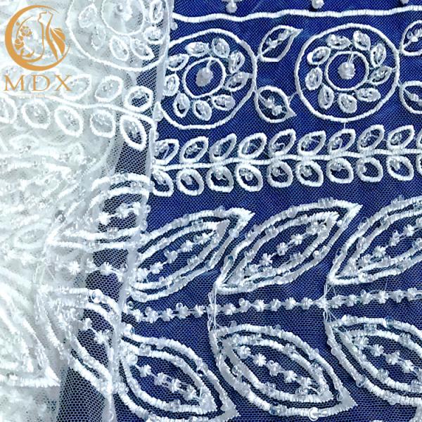 Ткани шнурка Тюль верхнего сегмента вышивка исключительной белой Bridal Handmade