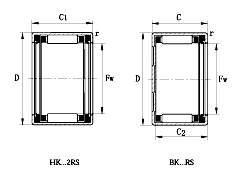 Drawn Cup needle roller bearing BK1518-RS