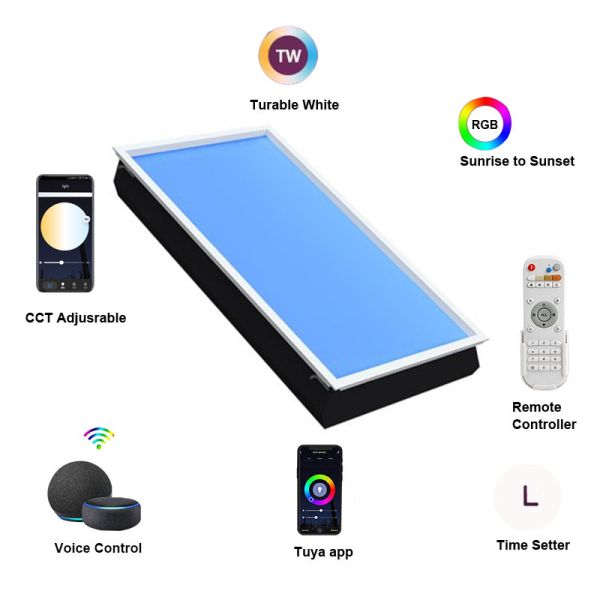 App Remote Control LED Skylight L1200*W600*H295mm for a Modern and Lighting Experience