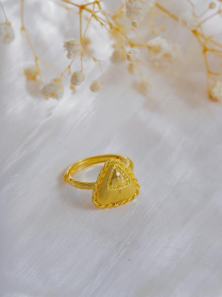 triangle necklace for 925 sliver gold plating with ring set