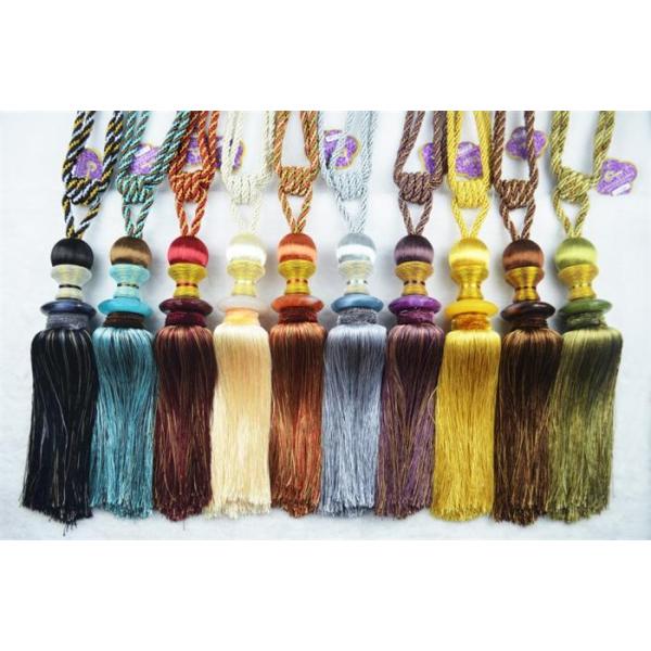 Fashion long decorative tassel fringe trimming for curtain attractive tieback hanging ball