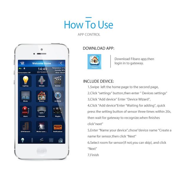 Z Wave Wireless Multi Sensor Homesafe Security System For Motion Temperature