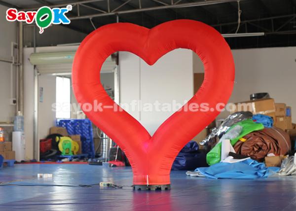 décoration gonflable d'éclairage de coeur rouge en nylon du tissu 190T pour la Saint-Valentin