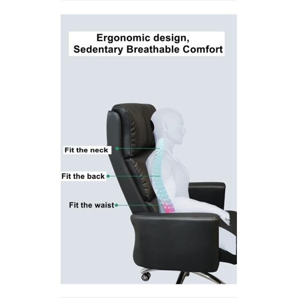 High Back Leather Office Swivel Chairs Eider Cotton Padding Adjustable Swivel