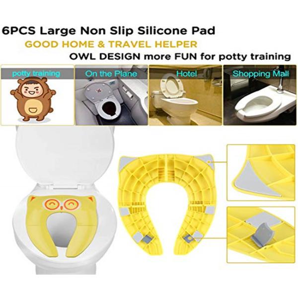 Yellow Potty Foldable Toilet Seat / Baby Safety Toilet Seat Cover 13.5*11*1 cm