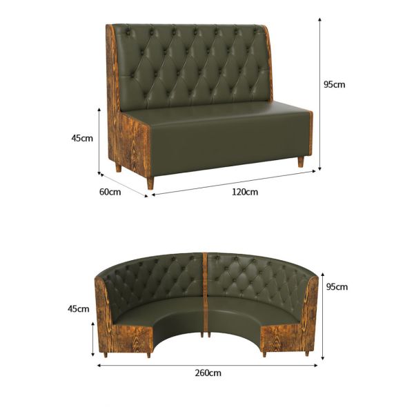 Industrial Style Booth Sofa Seating for Restaurant Hot Pot Shop Commercial Table Chairs Cafe Customized Dining Table and Chairs