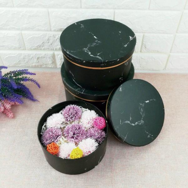Marble Florist Bouquet 1200g Cardboard Cylinder Paper Boxes