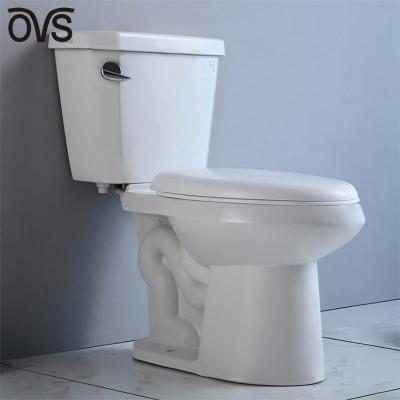 S-trap 300mm elongated two piece toilet syphon flush Ceramic Smooth Sided