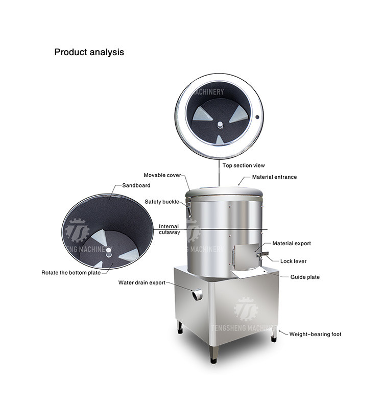 картошка Peeler коммерчески машины кухонного комбайна 1.5kw автоматическая электрическая