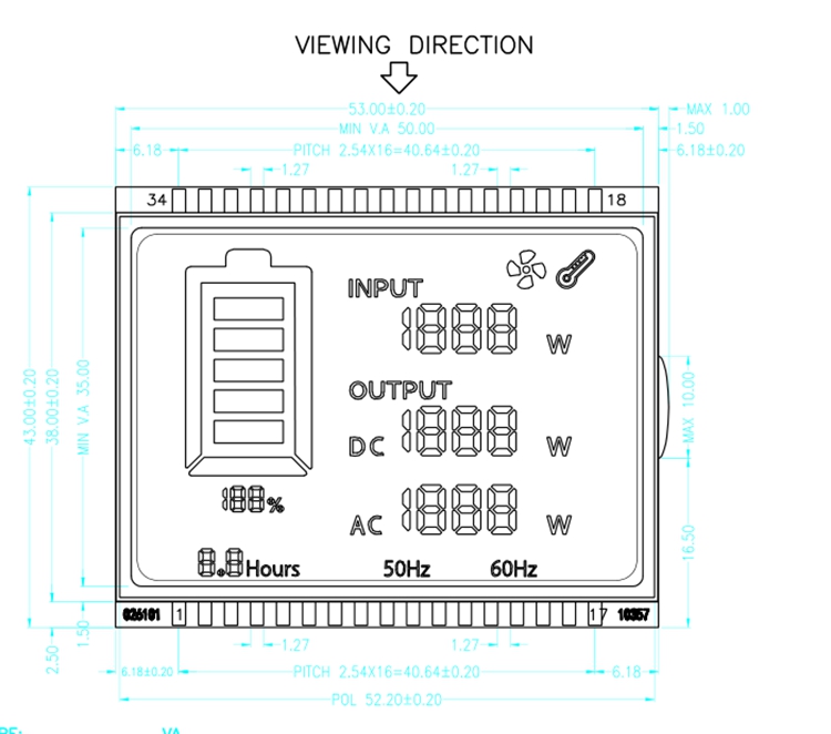 PIN дисплея LCD числа дисплея этапа 4 VA 7 взгляда более большой изготовленный на заказ соединяется с освещает контржурным светом