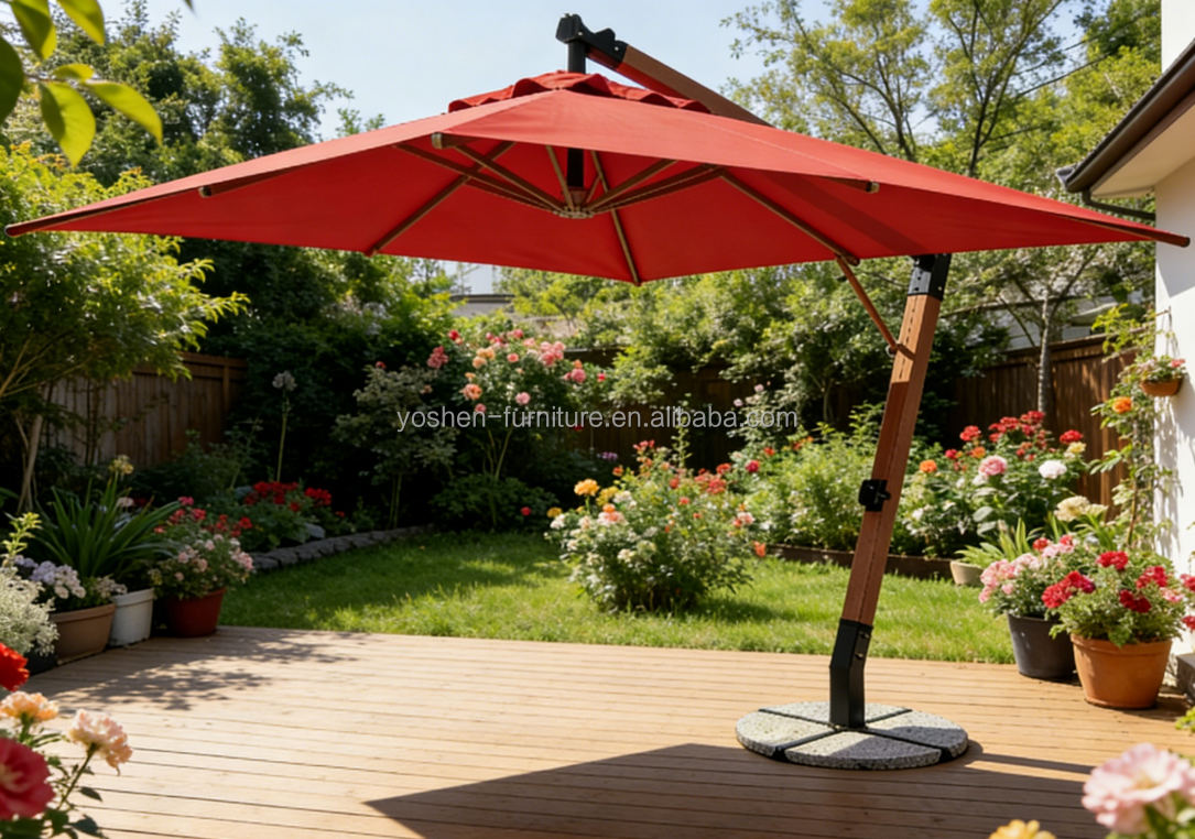 Heavy Duty Commercial Grade Cantilever Umbrella Windproof Aluminum Frame for Outdoor Hotel Patio